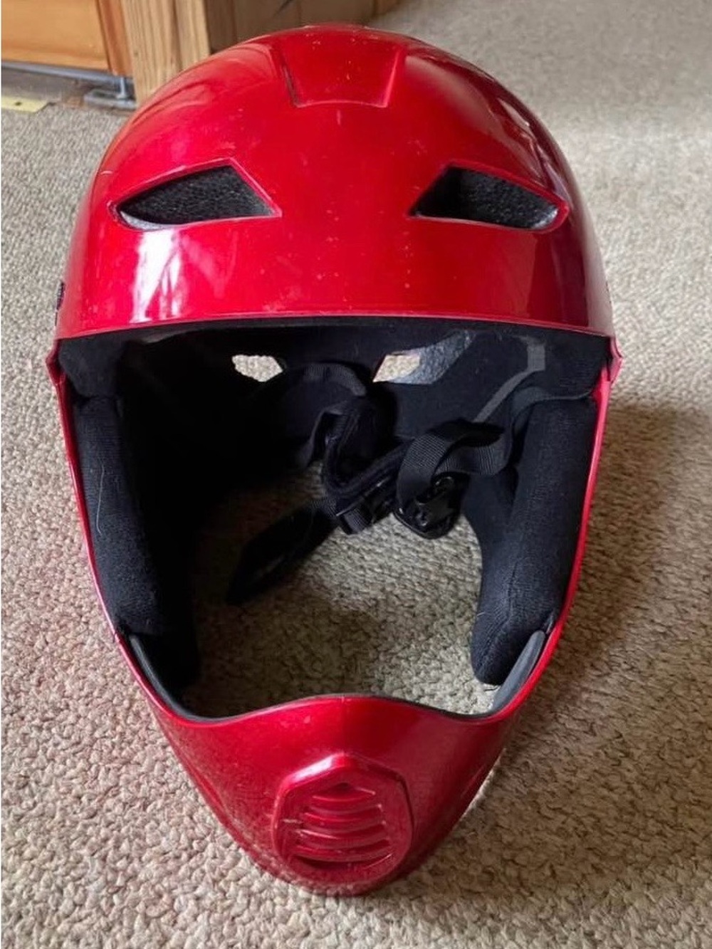 Razor Metallic Red Full Face Youth Helmet BMX Bike Scooter Armor